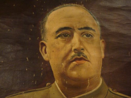 Pintura Oleo Sobre Tela General Franco Español España Firma