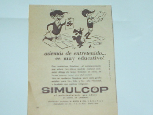 Simulcop Cuaderno H. Koch  Publicidad 1960 Enrique De Luque