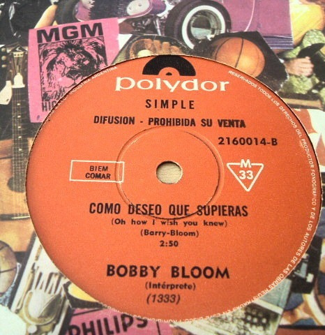 Bobby Bloom Como Deseo Lo Dificil Simple Argentino Promo