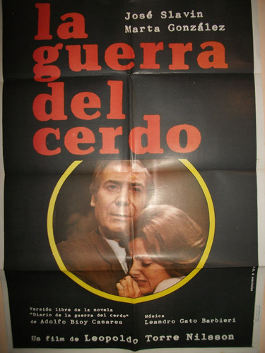 Poster Pelicula * La Guerra Del Cerdo *año 1975 Argentina