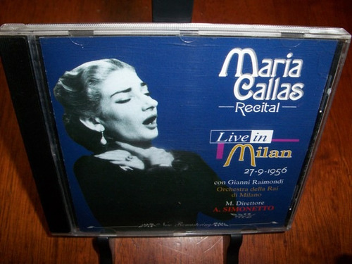 Maria Callas Recital Live In Milan 27/09/56 Cd Nuevo