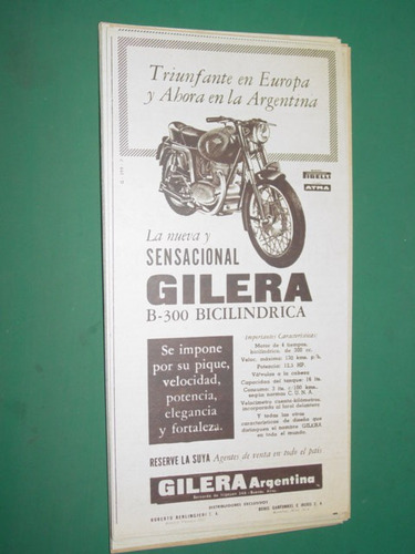 Motocicletas Moto Gilera Boris Garfunkel Publicidad Mod. 3