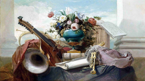 Lienzo Canvas Arte Violín Instrumentos Música Europa 1862