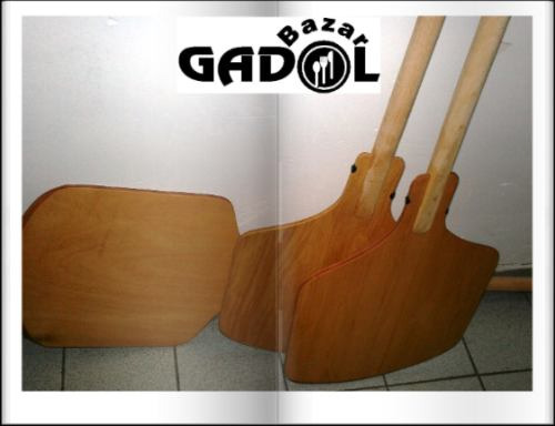 Imagen 3 de 4 de Pala Pizza Con Mango Madera P/ Horno De Barro Palo 1.90 Cm.