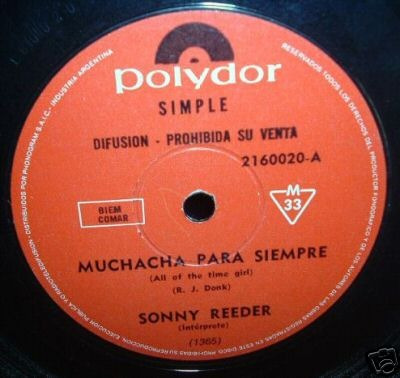 Sonny Reeder Muchacha Simple Argentino Promo