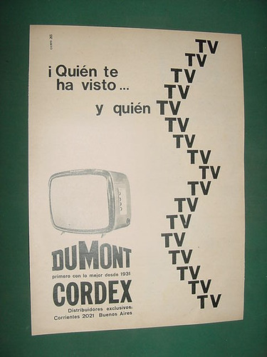 Publicidad Clipping Televisores Dumont Cordex Quien Tv