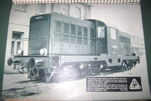 Antiguo Almanaque Calendario Industrias Elin 1953 Locomotora