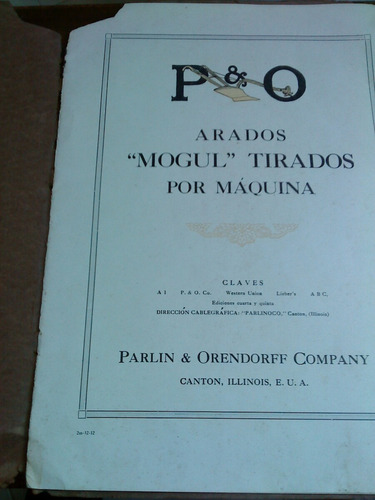 Catálogo De Arados Mogul, Tirados Por Máquina De Vapor-1913