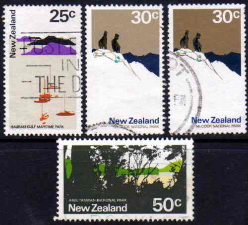Nueva Zelanda Serie X4 Sellos Usados Barcos = Fauna Año 1971