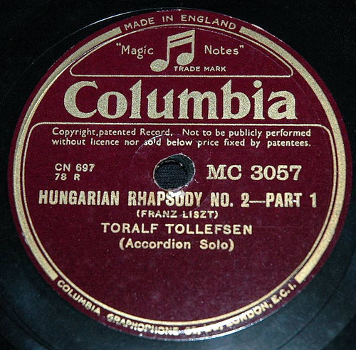 Toralf Tollefsen  Hungarian Rhapsody N° 2  ( Disco De Pasta)