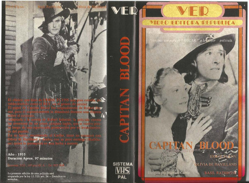 Capitan Blood Vhs Errol Flynn Michael Curtiz Cine Clasico