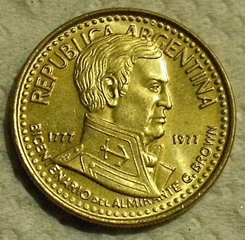 Argentina:moneda De 10 Pesos Año 1977 (g.brown)