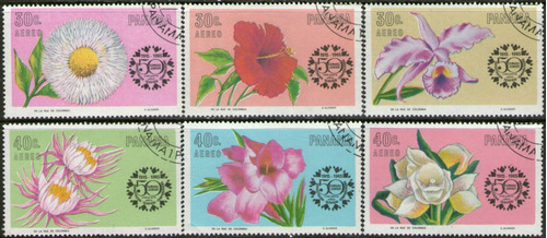 Panamá 6 Sellos Aéreos Flores = Cámara Junior Comercio 1967 