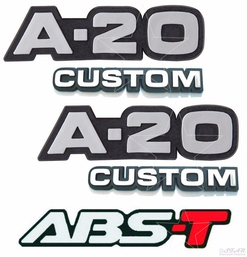 Emblemas A20 Custom + Abst - 1993 À 1997 - Modelo Original
