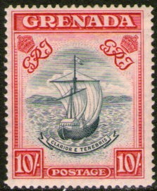 Granada 1 Sello Nuevo X 10 Schilling Barco = Galeón Año 1937