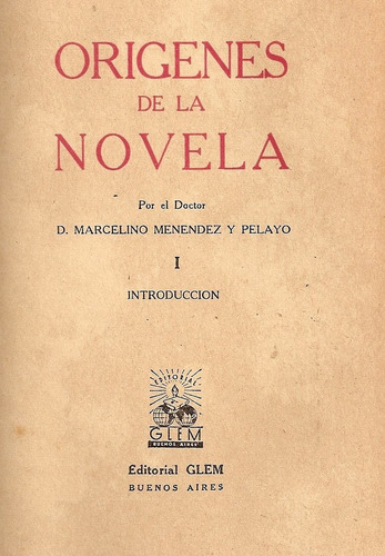 Imagen 1 de 1 de Origenes De La Novela - 5 Tomos