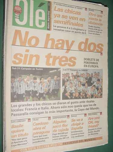 Diario Ole 24/5/98 Atlanta Chaco For Ever Independiente