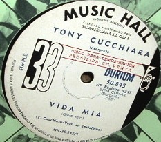 Tony Cucchiara Vida Mia / Es El Amor Simple Argentino Promo