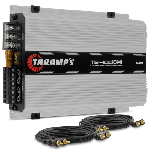 Modulo Ampl Taramps Ts 400x4 Digital 4 Canais + 2 Cabos Rca