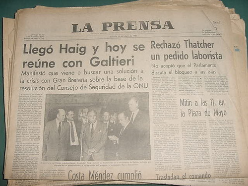 Diario Prensa Guerra Malvinas Falklands 10/4/82 Galtieri