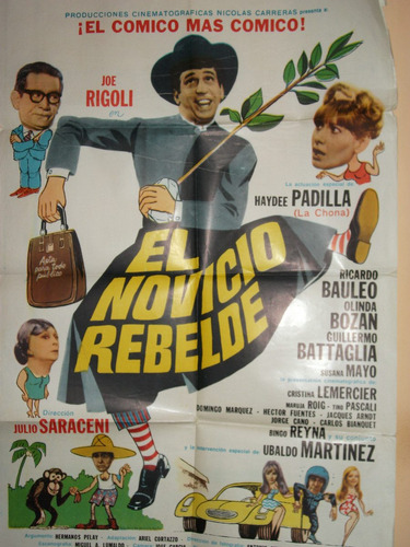 Poster Pelicula * El Novicio Rebelde * Joe Rigoli Año 1968