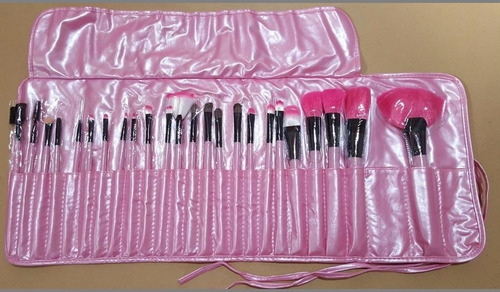 Imagen 3 de 7 de Set 24 Pinceles Profesionales Para Maquillaje Color Rosa