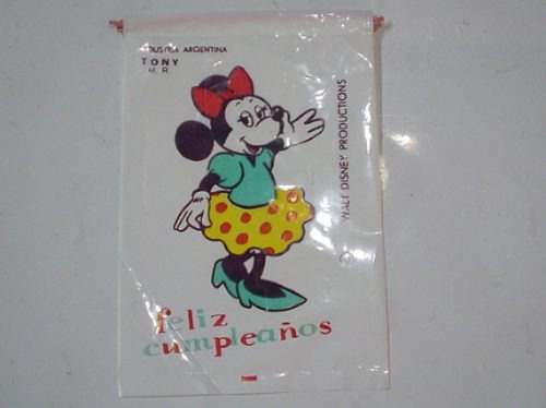 Walt Disney 1961 Minnie Tony Bolsita Cumpleaños Fiesta Retro