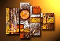 Comprar Cuadros Abstractos Modernos Tripticos Texturados Pintados.