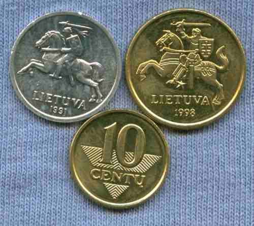 Lituania 1,10 Y 20 Centai 1991-2008 * Lote 3 Monedas *