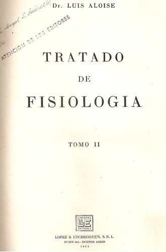 Tratado De Fisiologia - Luis Aloise