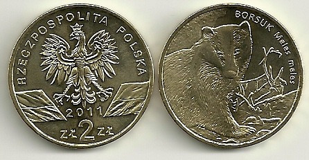 Moneda Polonia Año 2011 Animal Fauna Sin Circular