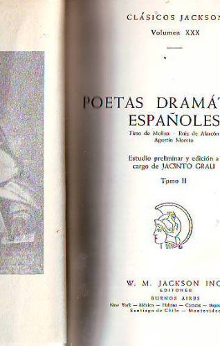 Poetas Dramaticos Españoles Vol 30 Coleccion Jackson