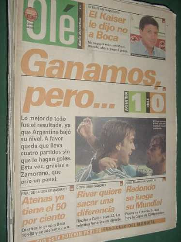 Diario Ole 20/5/98 Los Andes All Boys Copa Libertadores