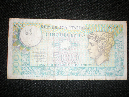 Billete De 500 Liras Italianas