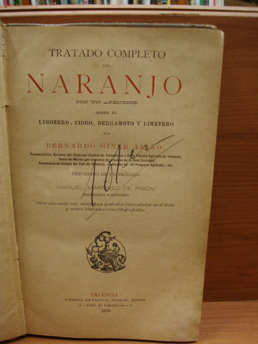 Bernardo Giner Aliño  Tratado Completo Del Naranjo