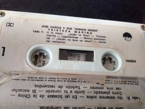 Cassette De Jose Garcia Tristeza Marina(341