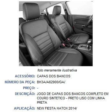 Jogo Capa Banco Couro Legítimo New Fiesta 14/ Hatch