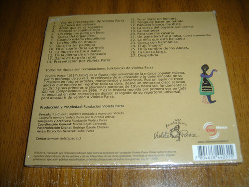 Cd Violeta Parra / La Cueca (nuevo Y Sellado) Volumen 2