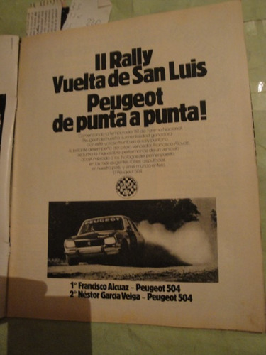 Publicidad Peugeot 504 Rally Año 1980