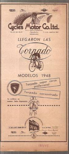 Clipping Publicidad Bicicletas Cycles Motor  (1147) Torpado