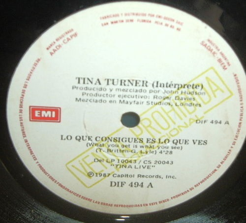 Tina Turner Lo Que Consigues Es Lo Que Ves Simple Argent Pro
