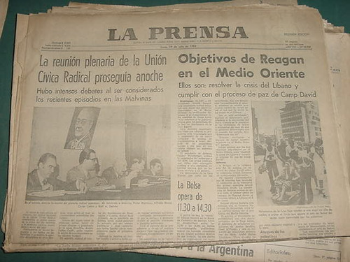 Diario Prensa Guerra Malvinas Falklands 19/7/82 Radicales