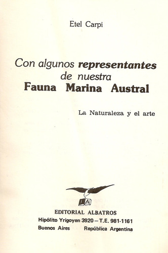 Fauna Marina Austral - Etel Carpi - Albatros