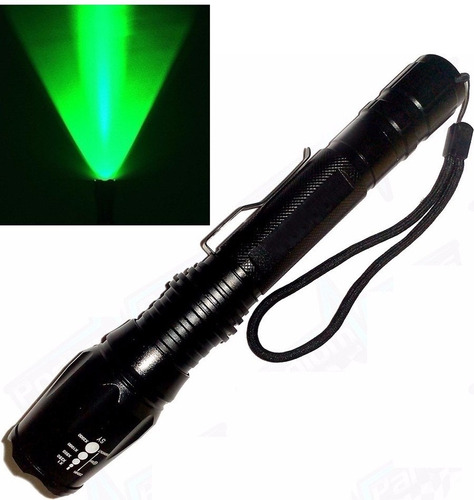 Lanterna Tática Led Verde 2 Bateria Recarregável Jy 8668b
