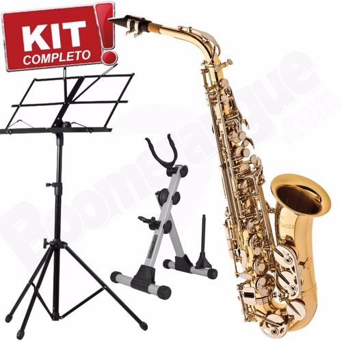 Kit Saxofone Alto Sa500 Ln Eagle Mib  Brasil