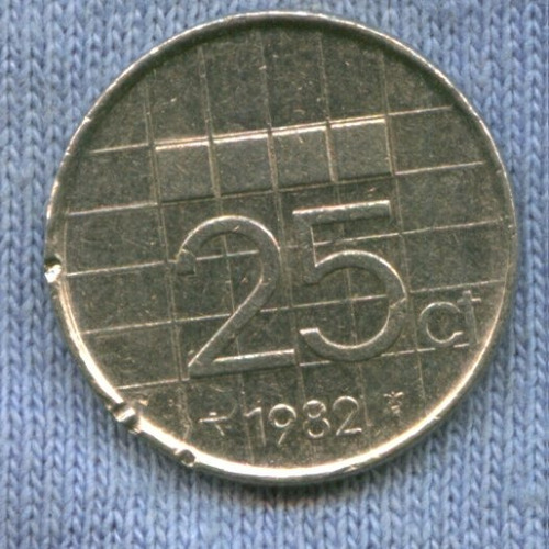 Imagen 2 de 2 de Holanda 25 Cent 1982 * Beatrix *
