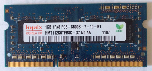 Memoria Ram Laptop 1 Gb Ddr3 1rx8 Pc3 8500s Marca Hynux 