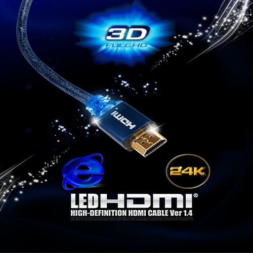 Cable Hdmi Led 3d Internet Oro 24k  Ver 1.4 Tv  Lcd 1,20mts.