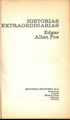 Historias Extraordinarias - E.allan Poe - Edit. Bruguera