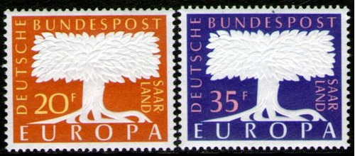 Saar-sarre Serie X 2 Sellos Mint Europa Por La Paz  Año 1957